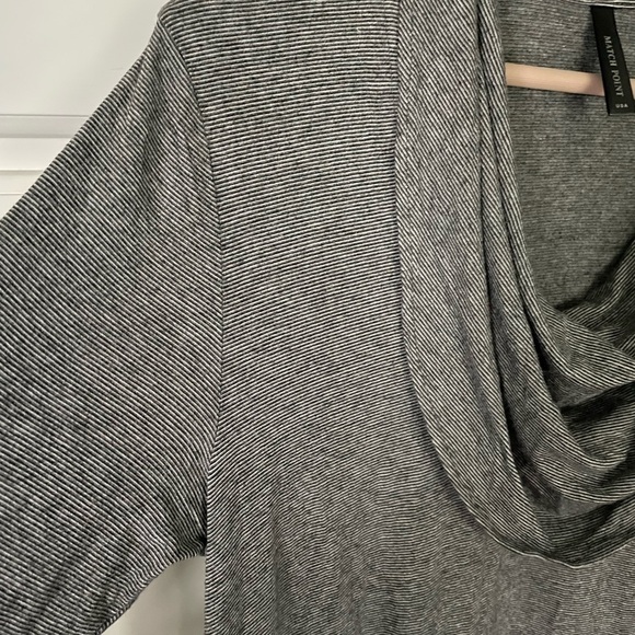 Match Point Micro Striped Soft Drape Cowl Long Sleeve Shirt - Picture 6 of 7